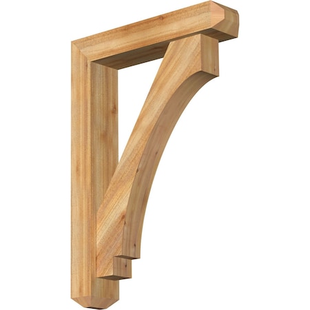 Ekena Millwork Imperial Craftsman Rough Sawn Bracket w/ Offset Brace, Western Red Cedar, 6"W x 28"D x 40"H BKT0604X28X40IMP04RWR